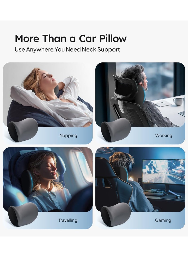 Car Neck Pillow Set – Soft Headrest Support with Adjustable Strap, Odorless Memory Foam, Removable Cover, Comfortable Fit for All Vehicles (2 Pack) - Image 2